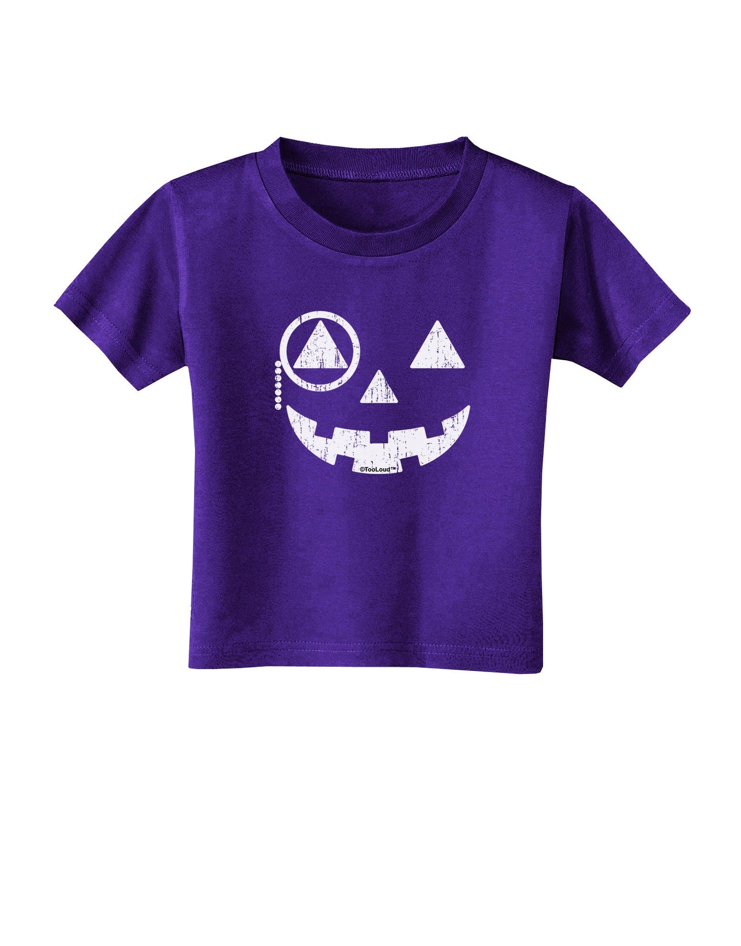Monocle Jack-o-Lantern Distressed Toddler T-Shirt Dark-Toddler T-Shirt-TooLoud-Purple-2T-Davson Sales