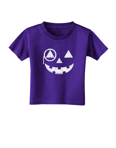 Monocle Jack-o-Lantern Distressed Toddler T-Shirt Dark-Toddler T-Shirt-TooLoud-Purple-2T-Davson Sales