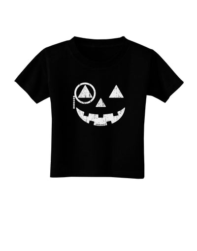 Monocle Jack-o-Lantern Distressed Toddler T-Shirt Dark-Toddler T-Shirt-TooLoud-Black-2T-Davson Sales