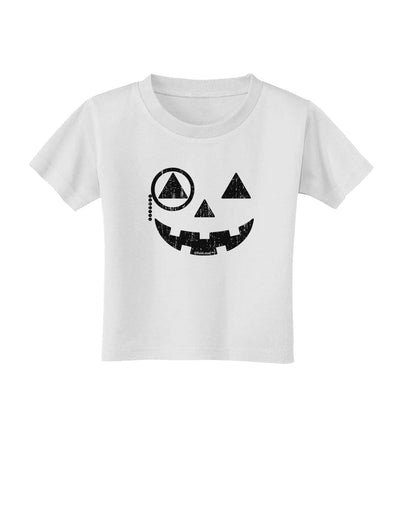 Monocle Jack-o-Lantern Distressed Toddler T-Shirt-Toddler T-Shirt-TooLoud-White-2T-Davson Sales