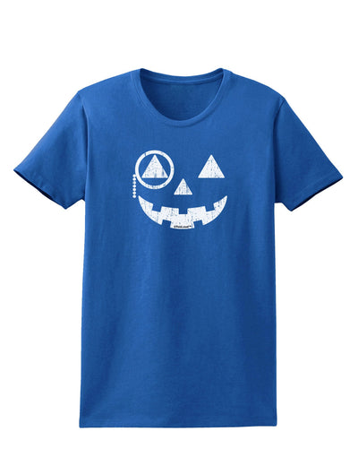 Monocle Jack-o-Lantern Distressed Womens Dark T-Shirt-TooLoud-Royal-Blue-X-Small-Davson Sales