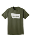 Montana - United States Shape Adult Dark T-Shirt by TooLoud-Mens T-Shirt-TooLoud-Military-Green-Small-Davson Sales