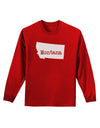 Montana - United States Shape Adult Long Sleeve Dark T-Shirt by TooLoud-TooLoud-Red-Small-Davson Sales