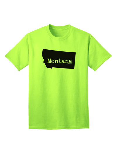 Montana - United States Shape Adult T-Shirt: A Stylish Addition to Your Wardrobe by TooLoud-Mens T-shirts-TooLoud-Neon-Green-Small-Davson Sales