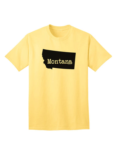 Montana - United States Shape Adult T-Shirt: A Stylish Addition to Your Wardrobe by TooLoud-Mens T-shirts-TooLoud-Yellow-Small-Davson Sales