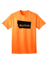 Montana - United States Shape Adult T-Shirt: A Stylish Addition to Your Wardrobe by TooLoud-Mens T-shirts-TooLoud-Neon-Orange-Small-Davson Sales