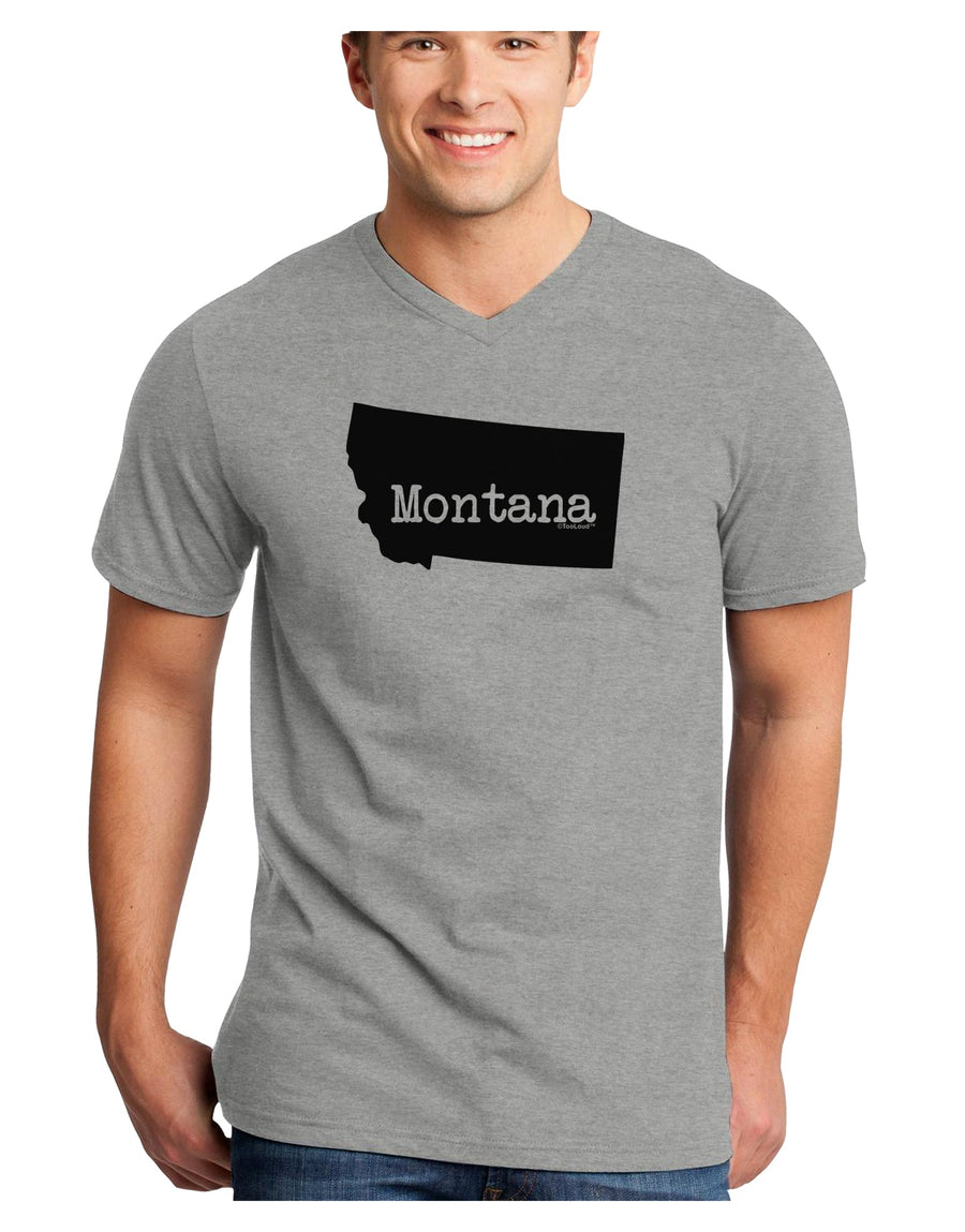 Montana - United States Shape Adult V-Neck T-shirt by TooLoud-Mens V-Neck T-Shirt-TooLoud-White-Small-Davson Sales