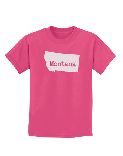 Montana - United States Shape Childrens Dark T-Shirt by TooLoud-Childrens T-Shirt-TooLoud-Sangria-X-Small-Davson Sales