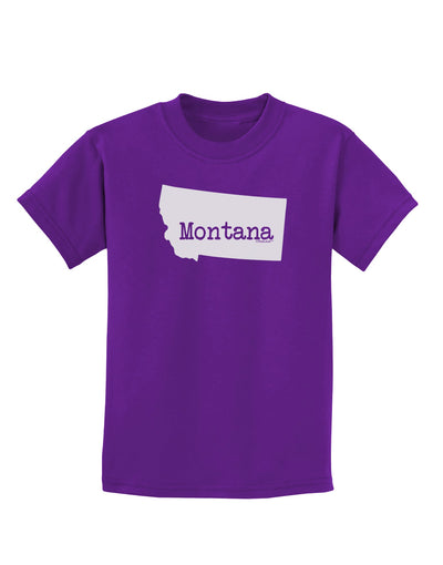 Montana - United States Shape Childrens Dark T-Shirt by TooLoud-Childrens T-Shirt-TooLoud-Purple-X-Small-Davson Sales