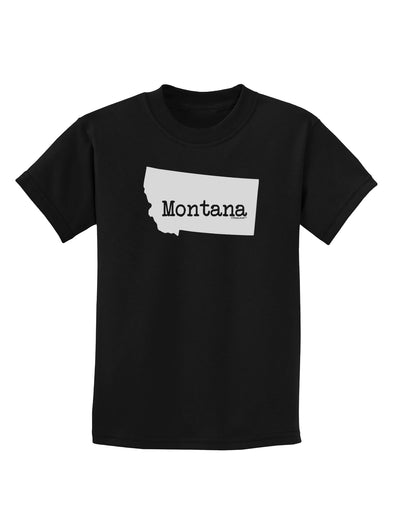 Montana - United States Shape Childrens Dark T-Shirt by TooLoud-Childrens T-Shirt-TooLoud-Black-X-Small-Davson Sales