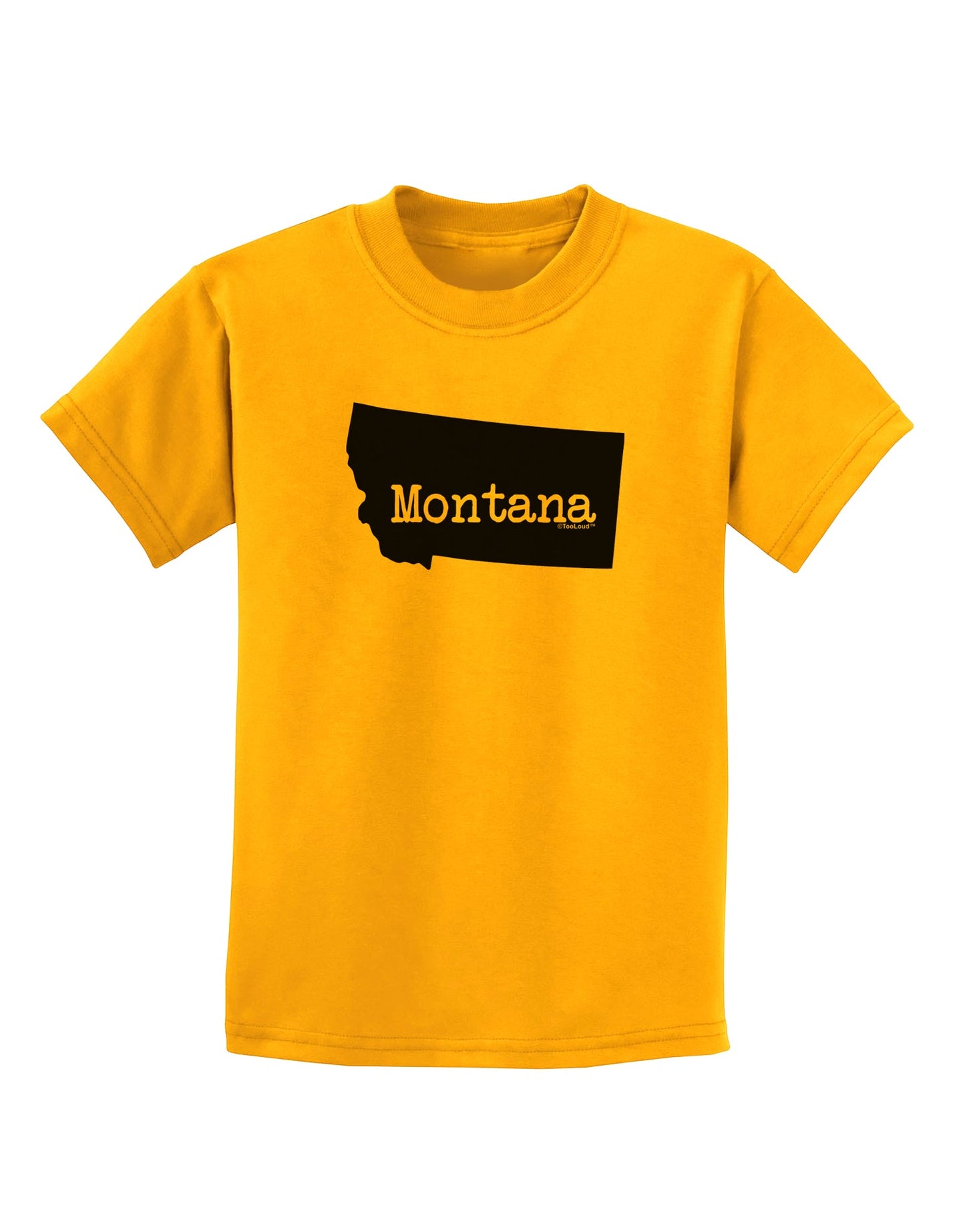Montana - United States Shape Childrens T-Shirt by TooLoud-Childrens T-Shirt-TooLoud-Gold-X-Small-Davson Sales