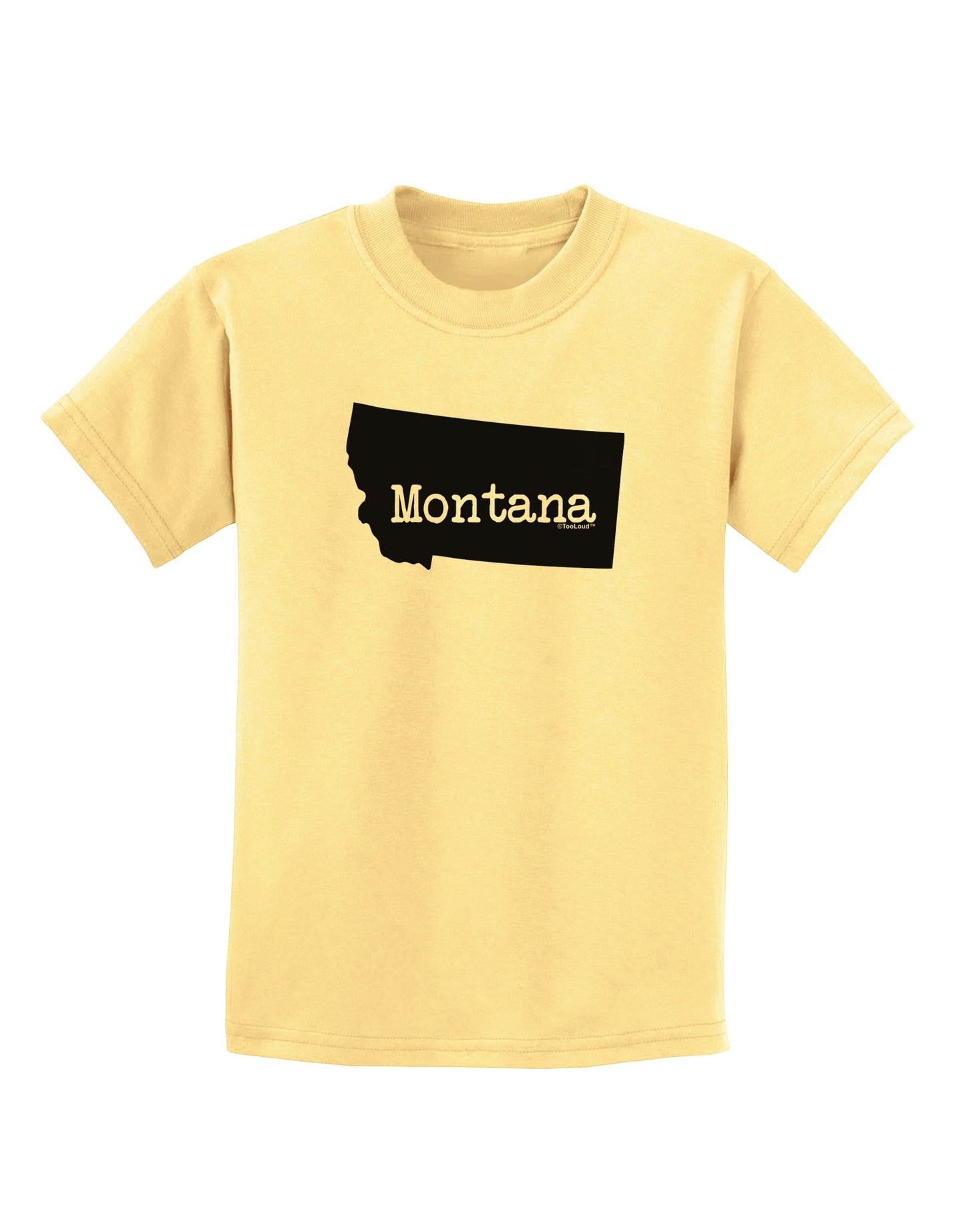 Montana - United States Shape Childrens T-Shirt by TooLoud-Childrens T-Shirt-TooLoud-Daffodil-Yellow-X-Small-Davson Sales