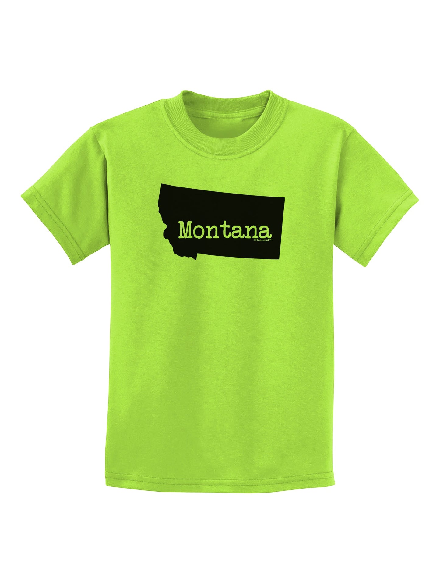 Montana - United States Shape Childrens T-Shirt by TooLoud-Childrens T-Shirt-TooLoud-Lime-Green-X-Small-Davson Sales