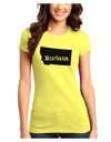 Montana - United States Shape Juniors T-Shirt by TooLoud-Womens Juniors T-Shirt-TooLoud-Yellow-Juniors Fitted X-Small-Davson Sales