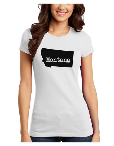 Montana - United States Shape Juniors T-Shirt by TooLoud-Womens Juniors T-Shirt-TooLoud-White-Juniors Fitted X-Small-Davson Sales