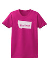 Montana - United States Shape Womens Dark T-Shirt by TooLoud-Womens T-Shirt-TooLoud-Hot-Pink-Small-Davson Sales