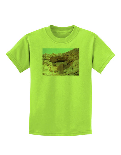 Montezuma Castle Arizona Childrens T-Shirt-Childrens T-Shirt-TooLoud-Lime-Green-X-Small-Davson Sales