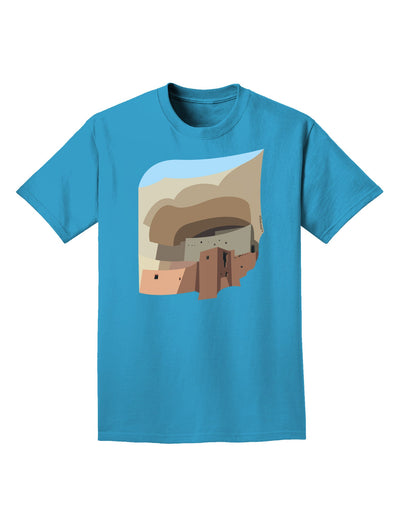 Montezuma Castle Artwork Adult Dark T-Shirt-Mens T-Shirt-TooLoud-Turquoise-Small-Davson Sales