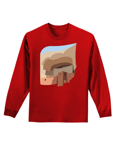 Montezuma Castle Artwork Adult Long Sleeve Dark T-Shirt-TooLoud-Red-Small-Davson Sales