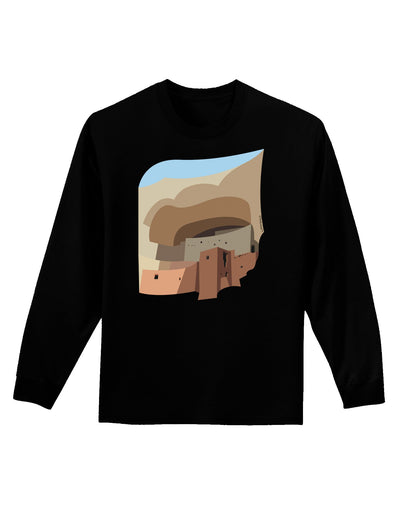 Montezuma Castle Artwork Adult Long Sleeve Dark T-Shirt-TooLoud-Black-Small-Davson Sales