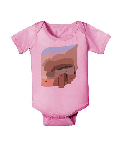 Montezuma Castle Artwork Baby Romper Bodysuit-Baby Romper-TooLoud-Pink-06-Months-Davson Sales