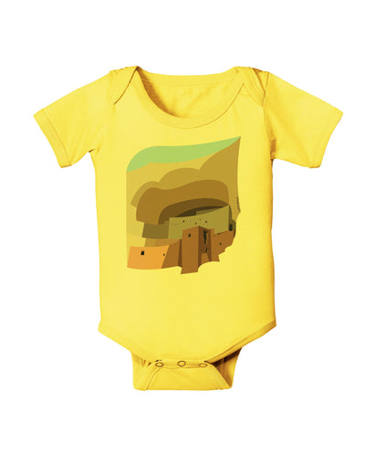 Montezuma Castle Artwork Baby Romper Bodysuit-Baby Romper-TooLoud-Yellow-06-Months-Davson Sales