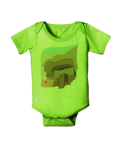 Montezuma Castle Artwork Baby Romper Bodysuit-Baby Romper-TooLoud-Lime-06-Months-Davson Sales