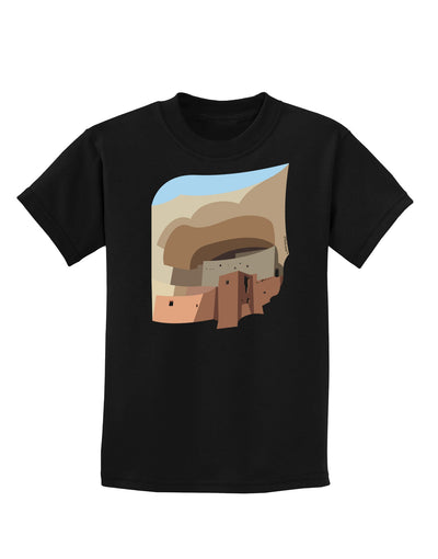 Montezuma Castle Artwork Childrens Dark T-Shirt-Childrens T-Shirt-TooLoud-Black-X-Small-Davson Sales