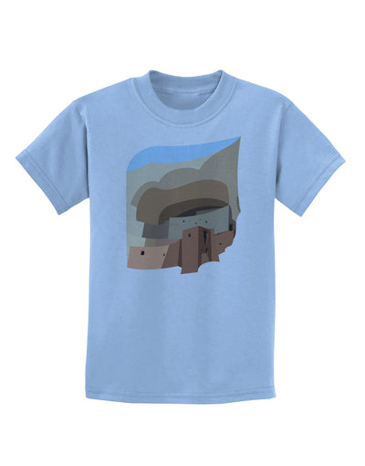 Montezuma Castle Artwork Childrens T-Shirt-Childrens T-Shirt-TooLoud-Light-Blue-X-Small-Davson Sales