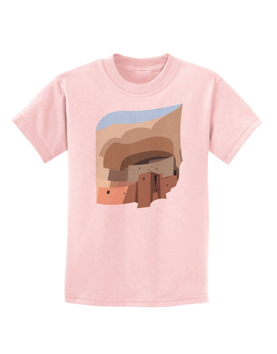 Montezuma Castle Artwork Childrens T-Shirt-Childrens T-Shirt-TooLoud-PalePink-X-Small-Davson Sales