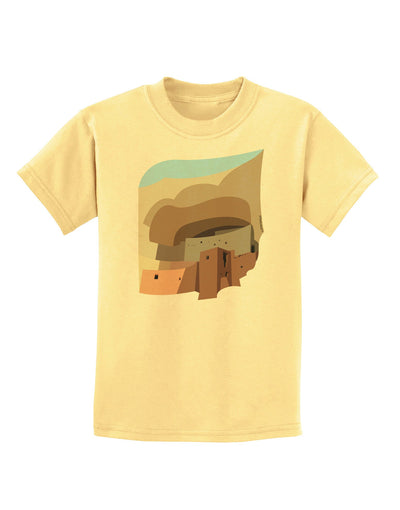 Montezuma Castle Artwork Childrens T-Shirt-Childrens T-Shirt-TooLoud-Daffodil-Yellow-X-Small-Davson Sales