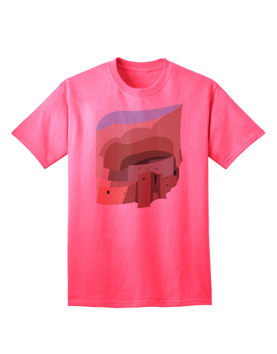 Montezuma Castle Artwork - Premium Adult T-Shirt for Art Enthusiasts-Mens T-shirts-TooLoud-Neon-Pink-Small-Davson Sales