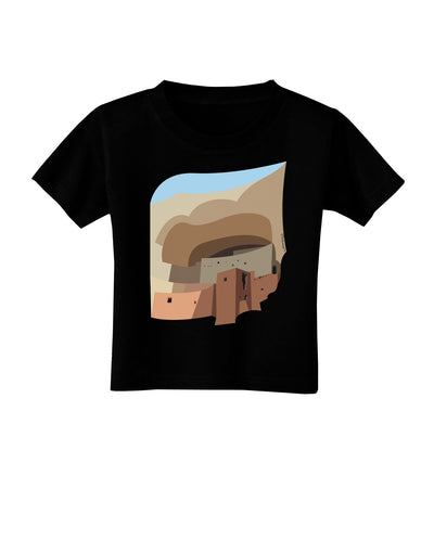 Montezuma Castle Artwork Toddler T-Shirt Dark-Toddler T-Shirt-TooLoud-Black-2T-Davson Sales