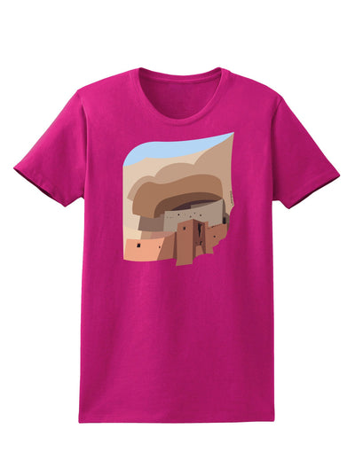 Montezuma Castle Artwork Womens Dark T-Shirt-TooLoud-Hot-Pink-Small-Davson Sales