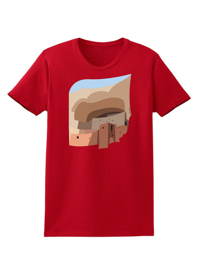 Montezuma Castle Artwork Womens Dark T-Shirt-TooLoud-Red-X-Small-Davson Sales