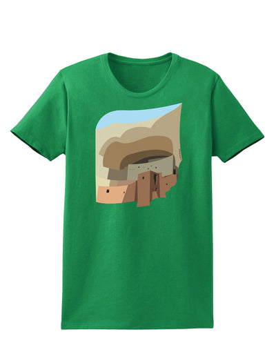 Montezuma Castle Artwork Womens Dark T-Shirt-TooLoud-Kelly-Green-X-Small-Davson Sales