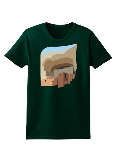 Montezuma Castle Artwork Womens Dark T-Shirt-TooLoud-Forest-Green-Small-Davson Sales