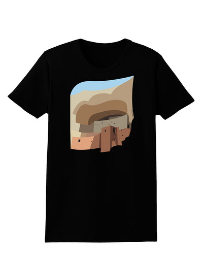 Montezuma Castle Artwork Womens Dark T-Shirt-TooLoud-Black-X-Small-Davson Sales