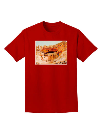 Montezuma Castle Watercolor Adult Dark T-Shirt-Mens T-Shirt-TooLoud-Red-Small-Davson Sales