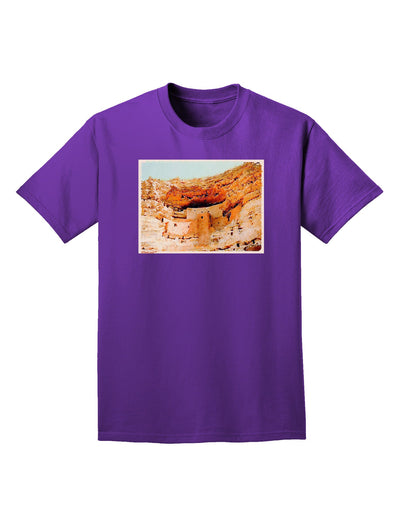 Montezuma Castle Watercolor Adult Dark T-Shirt-Mens T-Shirt-TooLoud-Purple-Small-Davson Sales