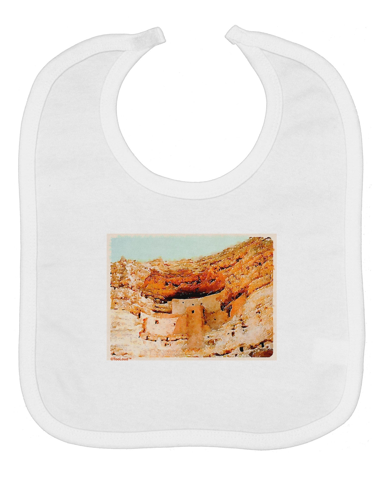 Montezuma Castle Watercolor Baby Bib