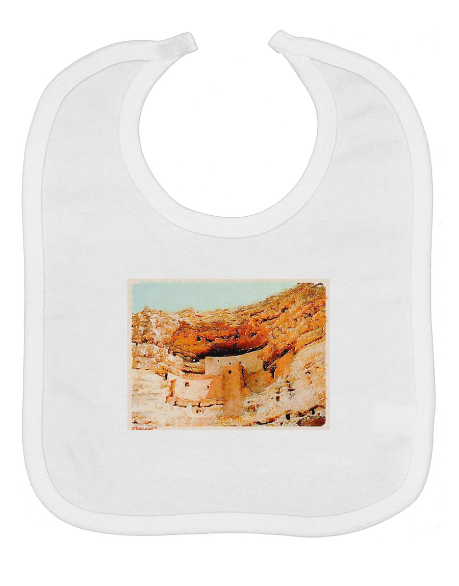 Montezuma Castle Watercolor Baby Bib