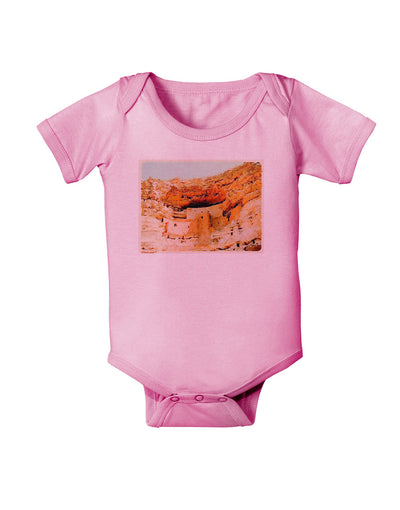 Montezuma Castle Watercolor Baby Romper Bodysuit-Baby Romper-TooLoud-Pink-06-Months-Davson Sales