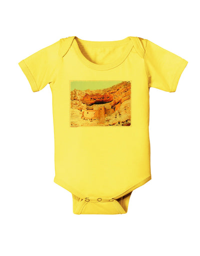 Montezuma Castle Watercolor Baby Romper Bodysuit-Baby Romper-TooLoud-Yellow-06-Months-Davson Sales