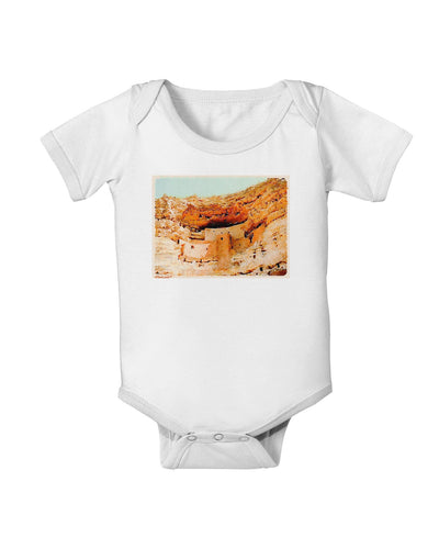 Montezuma Castle Watercolor Baby Romper Bodysuit-Baby Romper-TooLoud-White-06-Months-Davson Sales