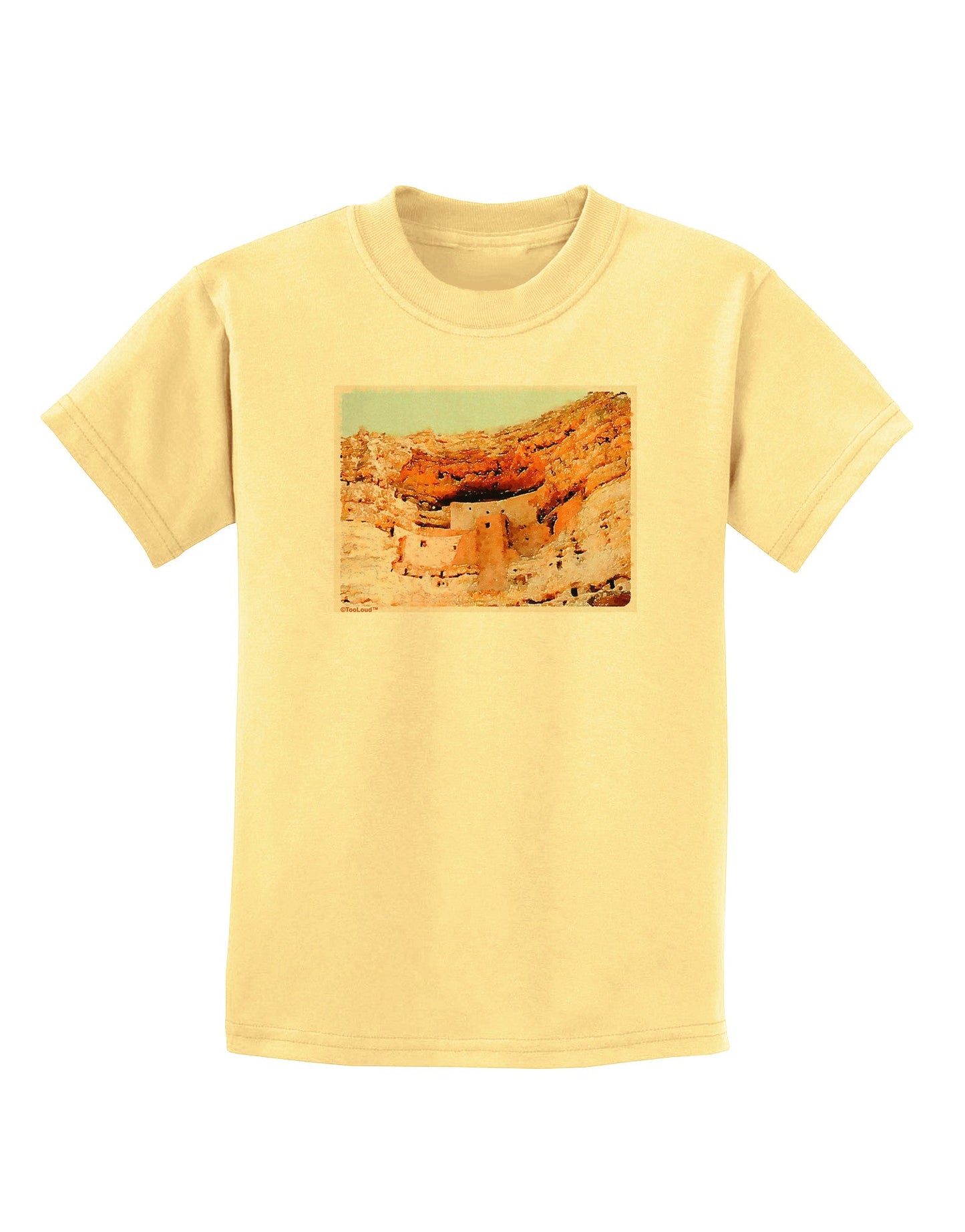 Montezuma Castle Watercolor Childrens T-Shirt-Childrens T-Shirt-TooLoud-Daffodil-Yellow-X-Small-Davson Sales