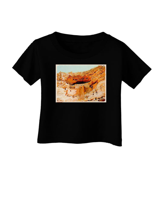 Montezuma Castle Watercolor Infant T-Shirt Dark-Infant T-Shirt-TooLoud-Black-06-Months-Davson Sales