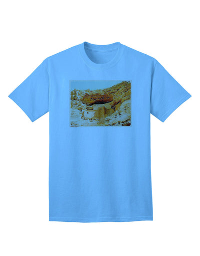 Montezuma Castle Watercolor - Premium Adult T-Shirt for Art Enthusiasts-Mens T-shirts-TooLoud-Aquatic-Blue-Small-Davson Sales