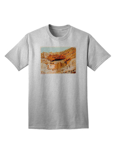 Montezuma Castle Watercolor - Premium Adult T-Shirt for Art Enthusiasts-Mens T-shirts-TooLoud-AshGray-Small-Davson Sales