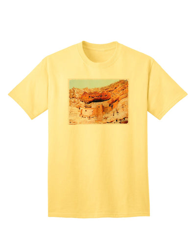 Montezuma Castle Watercolor - Premium Adult T-Shirt for Art Enthusiasts-Mens T-shirts-TooLoud-Yellow-Small-Davson Sales